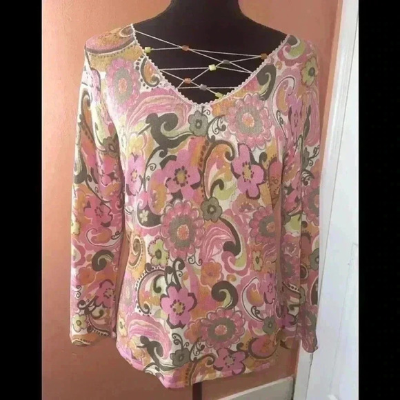 Vintage Sigrid Olsen Patterned Blouse - Picture 1 of 3